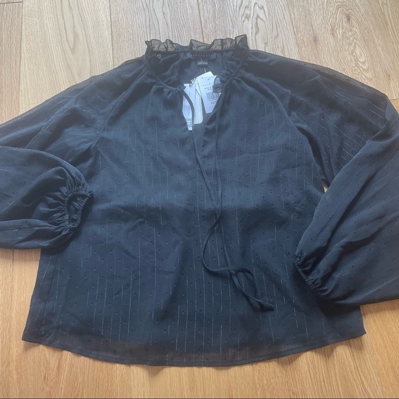 NWT SANCTUARY VOLUME BLACK BLOUSE - XS - Picture 11 of 16